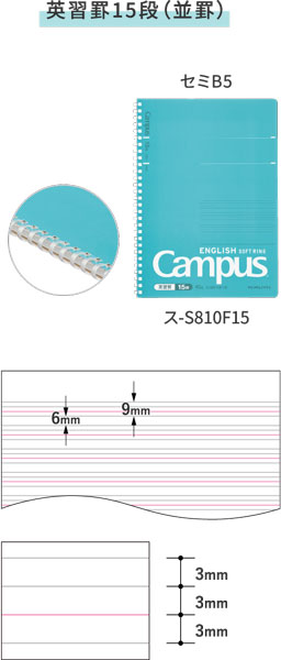 楽天市場】【B5サイズ】キャンパス ソフトリングノート英習罫 40枚 ス