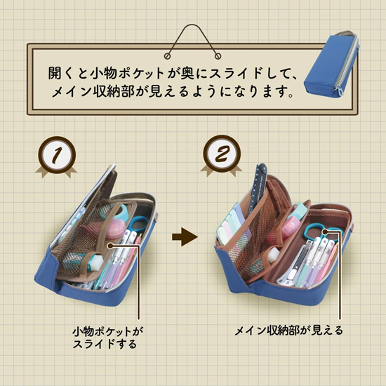 楽天市場】ペンケース Lgaba エルガバ AK057 小物ポケット付