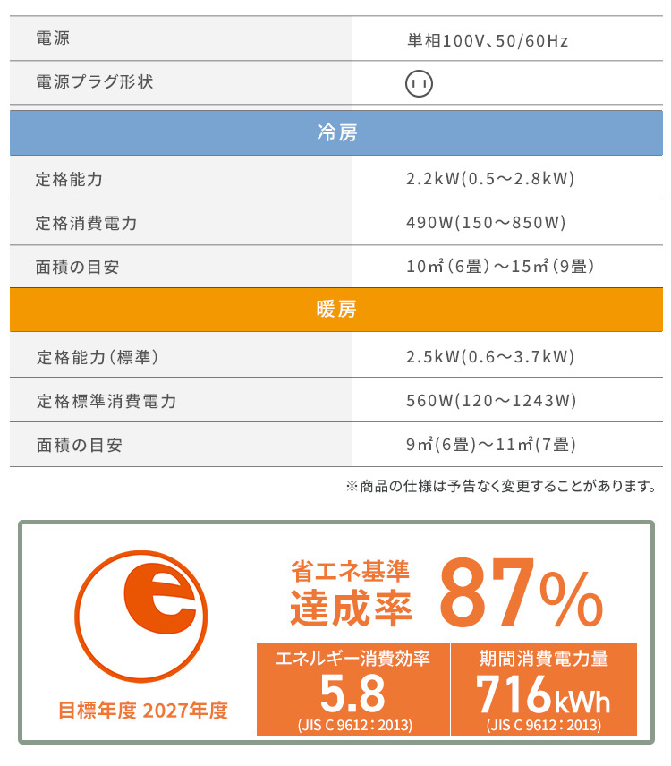 【在庫限り！】エアコン 6畳 単品 工事無し 送料無料 クーラー 暖房 冷房 空調 スタンダード 2.2kw 家庭用 室内ユニット 室外ユニット リモコン 上下左右ルーバー 内部清浄 タイマー アイリスオーヤマ ルームエアコン2.2kW（スタンダード） [a18]｜ウエノ電器　店