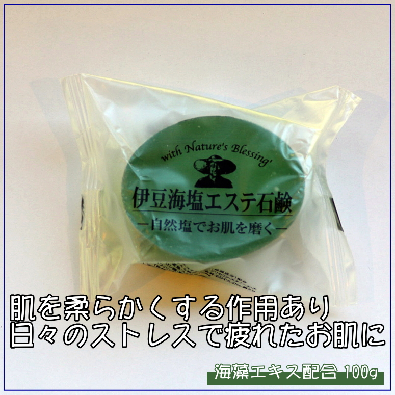 【送料無料】★伊豆海塩エステ石鹸（100ｇ）１０個セット（5種各2個 海塩 はちみつ 緑茶 海藻 炭）静岡土産 伊豆土産 おすすめ土産 同時購入品