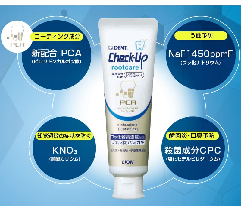 ライオン チェックアップ ルートケア 90g Check-Up rootcare 医薬部外品 × 10本歯科専売 チェックアップジェル う蝕 むし歯 歯の根 歯根 根面 無研磨 オーラルケア マウス 口腔ケア デンタルケア｜いい肌発信！美・サイエンス