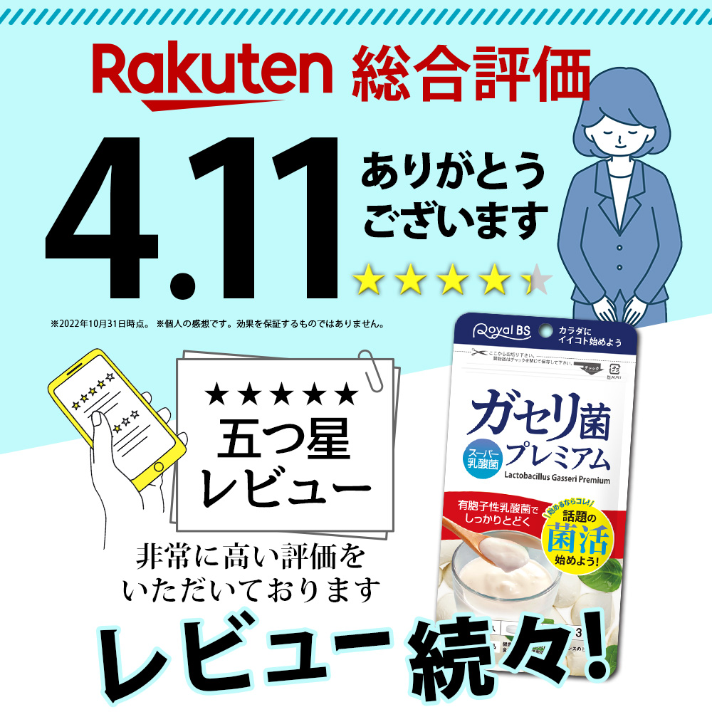 楽天市場】ガセリ菌 サプリメント◇ガセリ菌プレミアム（約6ヶ月分・約半年分）180粒◇[メール便対応商品] : いい肌発信！美・サイエンス