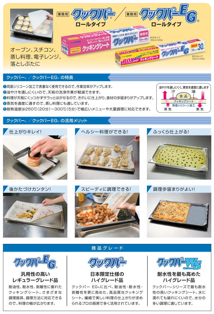 【本州・四国は送料無料】旭化成 クックパー EG BOXタイプ 33cm×30m 業務用 ２０本 クッキングシート・激安！キッチン用品・食器・調理器具・キッチン用品・雑貨・エプロン・クッキングシート