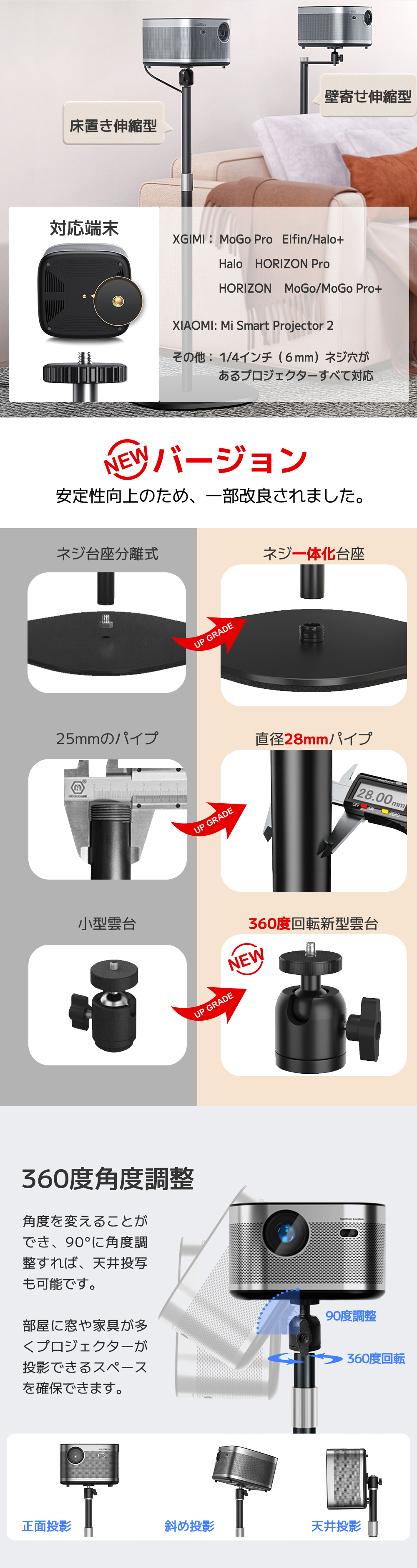 あす楽対応／プロジェクター台 プロジェクタースタンド 床置伸縮型 一