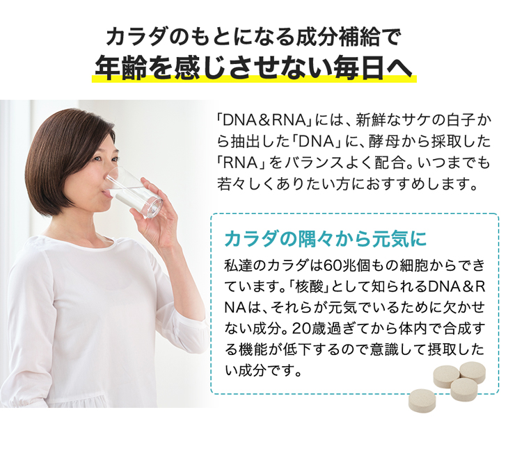 ファイテン DNA＆RNA 【メール便】サプリメント 粒 dna rna 酵母 若々しさ 新品セール