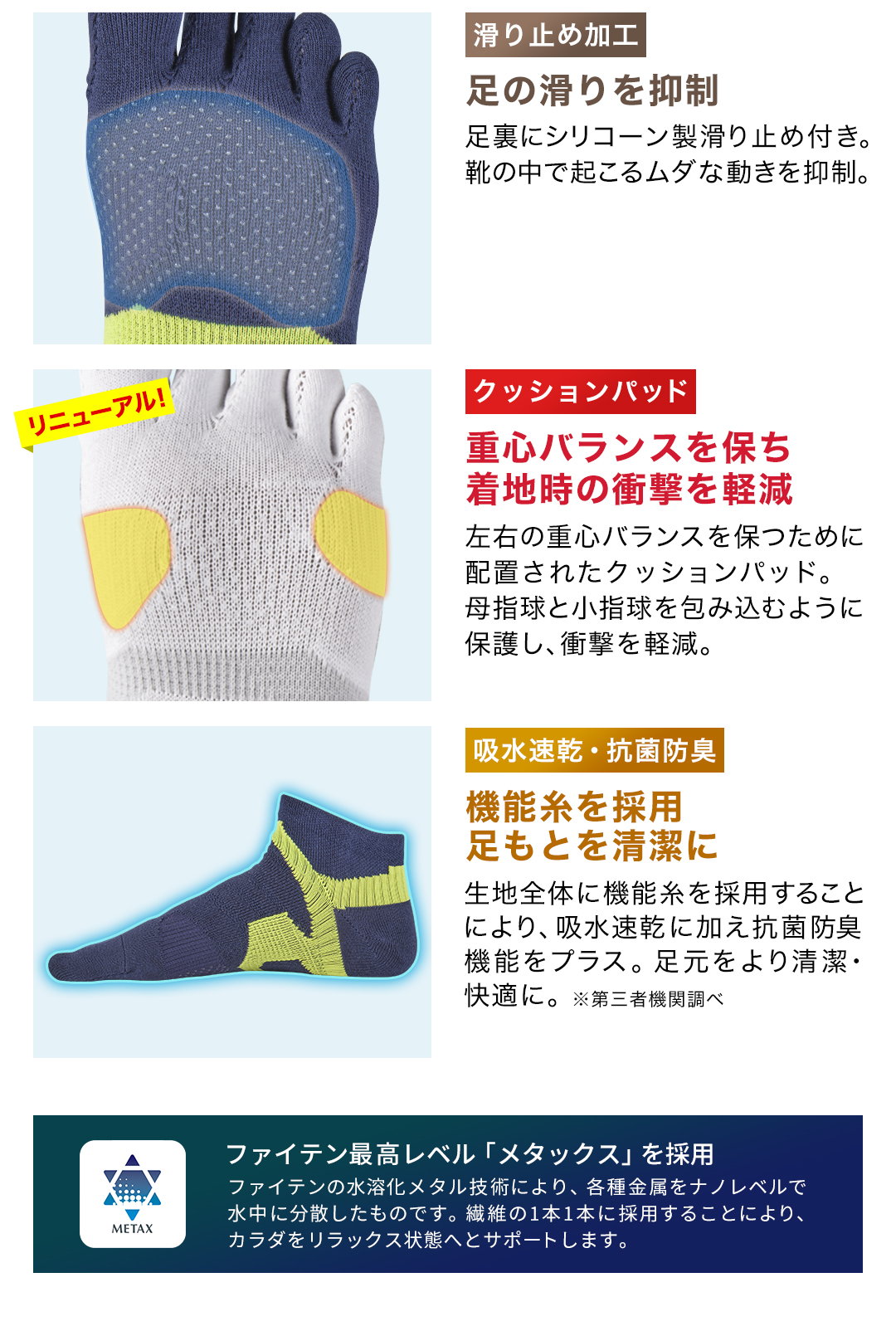 楽天市場】ファイテン 足王(ソッキング) 丸つま先タイプ