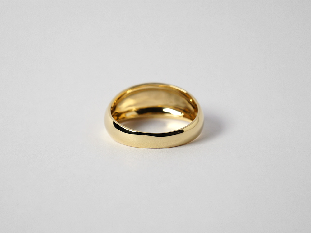 K18 リング gekko 丸みを帯びた存在感を放つ地金のリング K18 地金 指輪 ring 18k 18金 ゴールド 月形甲丸リング 送料無料  プラチナ可 代引不可 シンプル ラパポート | RAPA