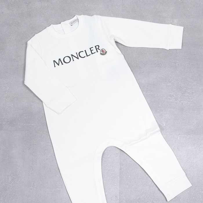 MONCLER モンクレール ベビー服 ロゴ ベビー ロンパース 8L00002899AR ベビー WHITE ホワイト ロゴ コットン シンプル 刺しゅう ワッペン 人気 おすすめ ギフト プレゼン